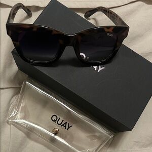 Quay Australia Tortoiseshell Cat Eye Sunglasses with Dark Gradient Lenses